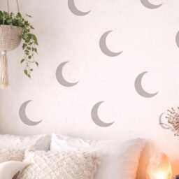 Crescent Moon Wall Decals Set Of 40 - Celestial Nursery Stickers Boho Vinyl Decal Removable Witchy Room Decor - thumbnail 2