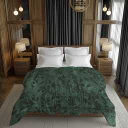 Dark Green Mute Abstract Grunge Textured Comforter, Aesthetic Contemporary Maximalist Bedding Gift For Moody Eclectic Bedroom D??cor #221