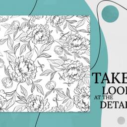 Lineart Garden Roses Vinyl Flooring, White Nursery Black Flooring Decor, Flower Gift For Her, Homecoming Proposal Ideas - thumbnail 2