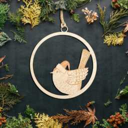 Set Of Two Countryside Lasercut Christmas Decorations/Ornament - 90mm - thumbnail 3
