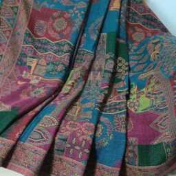 Luxury Boiled Pure Merino Wool Reversible Sofa Or Bed Throws For Ultimate Comfort & Style - Classic Bold Paisley Teal Blue, Green & Pink - thumbnail 3