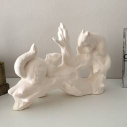 Ceramic Squirrels, Set Of 2 Ready To Paint, Bisque, Home Decor, Pottery, Housewarming, Animals, Outdoor - thumbnail 2