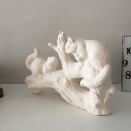 Ceramic Squirrels, Set Of 2 Ready To Paint, Bisque, Home Decor, Pottery, Housewarming, Animals, Outdoor - thumbnail 4