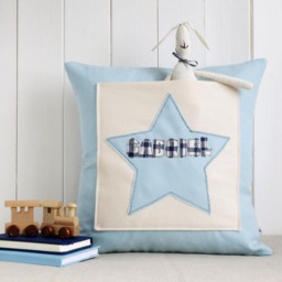 Personalised Embroidered Pocket Cushion For Boys - Storybook Pillow With Name Nursery Cover Star Gift New Baby Boy - thumbnail 2