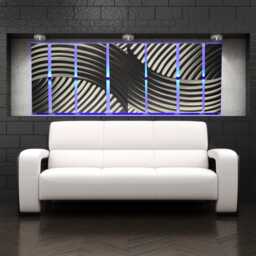 Led Lighted Metal Wall Art Modern Abstract Sculpture - thumbnail 1