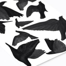 Watercolor Silhouette Birds Wall Decals, Plastic-Free Stickers - thumbnail 2