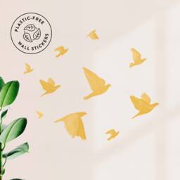 Watercolor Silhouette Birds Wall Decals, Plastic-Free Stickers - thumbnail 4