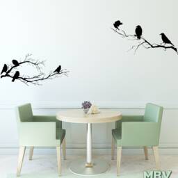 Birds On Branch Wall Decal Winter Tree Vinyl Sticker - thumbnail 3