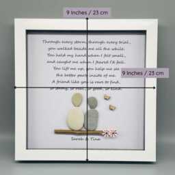 Pebble Art Gift Frame For Best Friend, Thank You Appreication Keepsake Friend - thumbnail 3