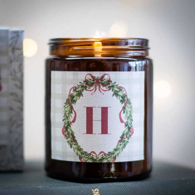 Personalised Initial Christmas Scented Candle - Gift For Her, Couple, Wife, Secret Santa, Teacher - image 1