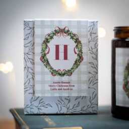 Personalised Initial Christmas Scented Candle - Gift For Her, Couple, Wife, Secret Santa, Teacher - thumbnail 2