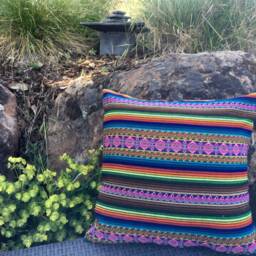 Peruvian Rainbow Bohemian Pillow Cover - thumbnail 2