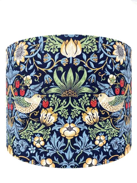 Morris Strawberry Thief Lampshade, William Navy Blue Art Nouveau Lamp Shade Light Shade, For Table Or Standard Lamps Ceiling Lights - image 1