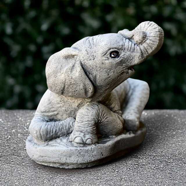 Concrete Elephant Statue Majestic Decor Lucky Sculpture Cement Animal Ornament Outdoor Figure Handmade - image 1