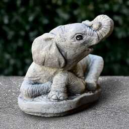 Concrete Elephant Statue Majestic Decor Lucky Sculpture Cement Animal Ornament Outdoor Figure Handmade - thumbnail 1
