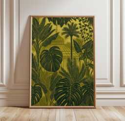 Tropical Greenhouse Poster, Botanical Jungle Wall Art Print - thumbnail 1