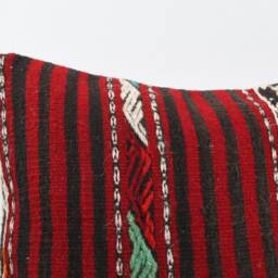 Turkish Kilim Pillow Cover Handwoven Wool Rug Pillow, 16x16 - thumbnail 3