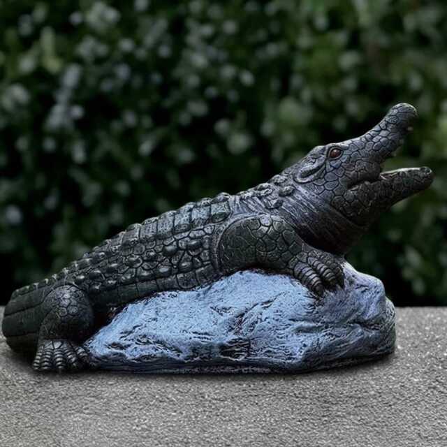 Massive Alligator Statue Garden Reptile Decor Cement Crocodile Sculpture Outdoor Pond Ornament Wildlife Yard Accent Alligator Lover Gift - image 1