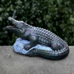 Massive Alligator Statue Garden Reptile Decor Cement Crocodile Sculpture Outdoor Pond Ornament Wildlife Yard Accent Alligator Lover Gift - thumbnail 4