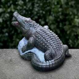 Massive Alligator Statue Garden Reptile Decor Cement Crocodile Sculpture Outdoor Pond Ornament Wildlife Yard Accent Alligator Lover Gift - thumbnail 2