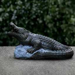 Massive Alligator Statue Garden Reptile Decor Cement Crocodile Sculpture Outdoor Pond Ornament Wildlife Yard Accent Alligator Lover Gift - thumbnail 3