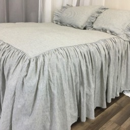 Subtle Black & White Ticking Striped Bedspread, Classic Stripe - thumbnail 4