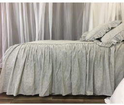 Subtle Black & White Ticking Striped Bedspread, Classic Stripe
