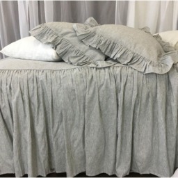 Subtle Black & White Ticking Striped Bedspread, Classic Stripe - thumbnail 2