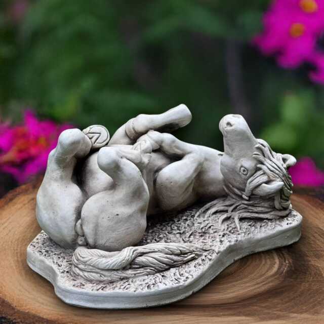 stone Horse Sculpture Concrete Laying Figurine Cement Animal Decoration Handmade Front Door Ornament Horse Lover Gift Yard Art - image 1