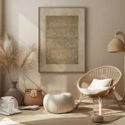 Surah Ikhlas Vintage Edition in Beige - Islamic Wall Art Print Arabic Calligraphy - thumbnail 1