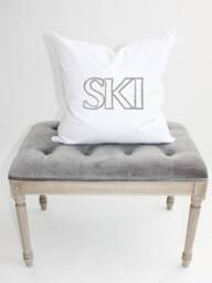 Ski Pillow Cover, Word Pillow, Lake Ski Sign, House Housewarming Gift, Cabin - thumbnail 3