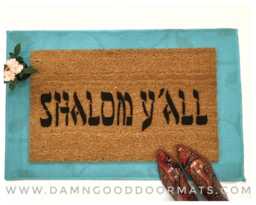 Funny Jewish Welcome Doormat Shalom Y'all Rosh Hashanah - thumbnail 1