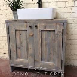 York - Handmade Reclaimed Timber Bathroom Vanity Unit Rustic Solid Wooden Storage Cupboard - thumbnail 4