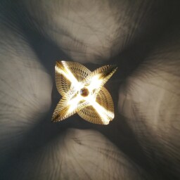Golden Leaf Brass Pendant Light, Unique Ceiling Chandelier - thumbnail 2