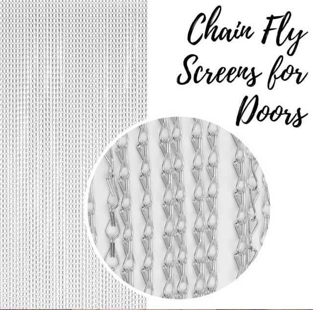 Aluminum Chain Fly Screen Insect Barrier Door Curtain - 35.2 X 84.6 In - image 1
