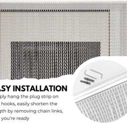 Aluminum Chain Fly Screen Insect Barrier Door Curtain - 35.2 X 84.6 In - thumbnail 3