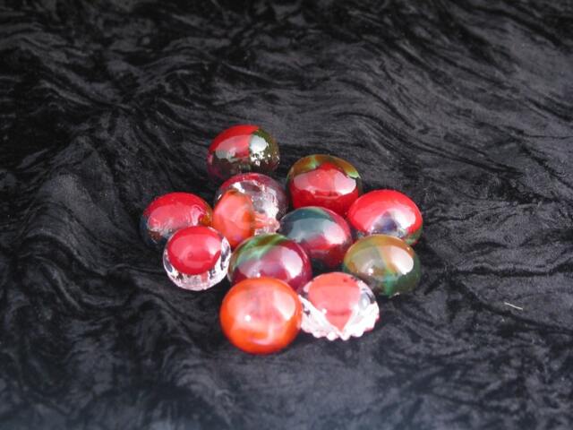 Set Of Four Red Hand Blown Glass Baubles - image 1