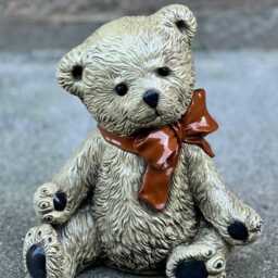 stone Baby Teddy Figurine Concrete Bear Sculpture Outdoor Garden Yard Ornament Unique Animal Decoration Gift For Children - thumbnail 2