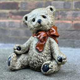 stone Baby Teddy Figurine Concrete Bear Sculpture Outdoor Garden Yard Ornament Unique Animal Decoration Gift For Children - thumbnail 3