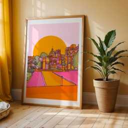 Harrogate Art Print North Yorkshire Travel Poster, Bright Rural Illustration - thumbnail 3
