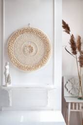Macrame Mandala Wall Hanging - Natural Jute Fiber Decor