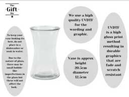 Friends Are Family Glass Vase Pink Flower Friendship Gift - thumbnail 2