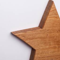 Set Of 2 Wooden Stars Made Oak Wood For Hanging - Handmade in Bavaria Wall Decoration Star - thumbnail 3