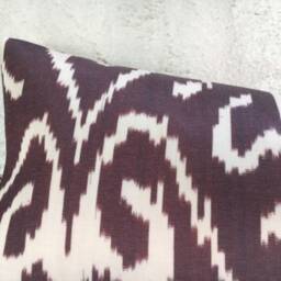Handwoven Silk Ikat Pillow Cover 10x24, Modern Home Decor - thumbnail 3