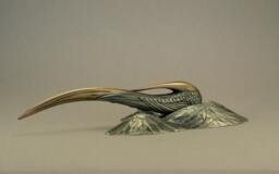 Bird Sculpture, Metal Letter Opener, Scuplture Bird & Mountains, Office Gift, Fonctional Art, Original Gift Idea, Collectors - thumbnail 1