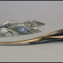 Bird Sculpture, Metal Letter Opener, Scuplture Bird & Mountains, Office Gift, Fonctional Art, Original Gift Idea, Collectors - thumbnail 3