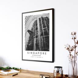 Singapore Gardens By The Bay Print Black & White Skyline Art - thumbnail 2