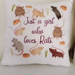 Personalised Pet Rat Cushion - Cute Animal Scatter Pillow For Lovers Perfect Gift Mum & Dad, Home D??cor, Rodent Lover - thumbnail 2