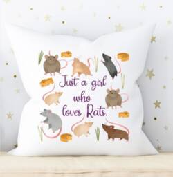 Personalised Pet Rat Cushion - Cute Animal Scatter Pillow For Lovers Perfect Gift Mum & Dad, Home D??cor, Rodent Lover - thumbnail 1