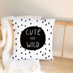 Monochrome Pillow Case, Cushion, Baby Gift, Pillows, Children's Decor, Decor, Shower Nursery Pillow, Kids Pillows, Cute & Wild - thumbnail 2